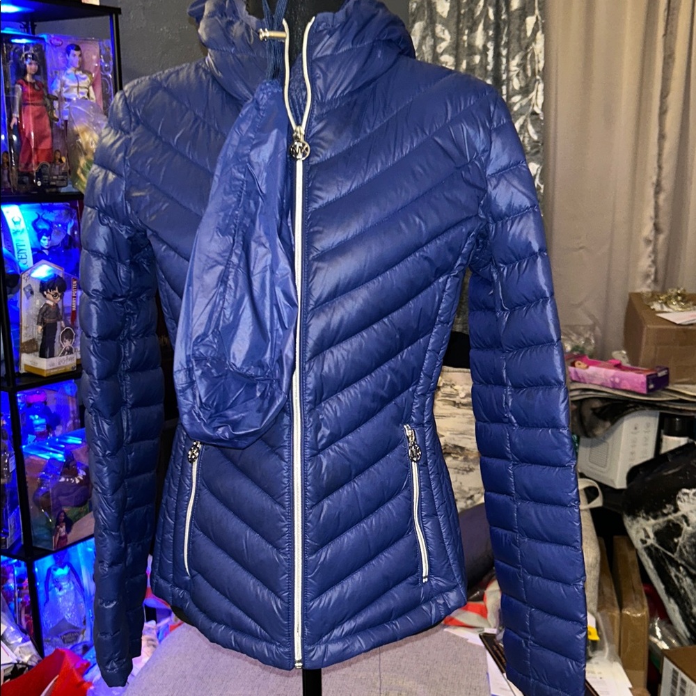 Michael Kors Collection Royal Blue Puffer Jacket